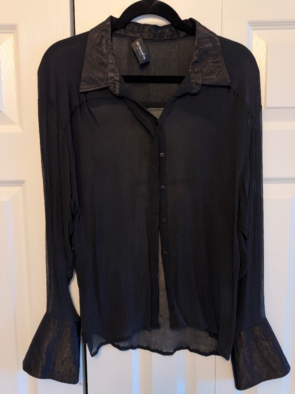 RETROFETE Black Blouse Size S